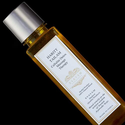 Haritt Tailam - Ayurveda SVAYAM - Aceite Anticelulítico y Reductor Corporal para Mujer y Hombre - Rica mezcla 100% Natural de ricas hierbas ayurvédicas - 150 ml