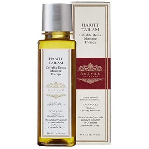 Haritt Tailam - Ayurveda SVAYAM - Aceite Anticelulítico y Reductor Corporal para Mujer y Hombre - Rica mezcla 100% Natural de ricas hierbas ayurvédicas - 150 ml