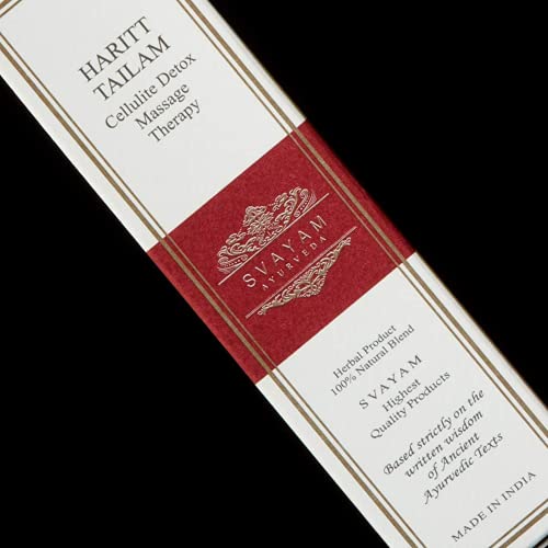 Haritt Tailam - Ayurveda SVAYAM - Aceite Anticelulítico y Reductor Corporal para Mujer y Hombre - Rica mezcla 100% Natural de ricas hierbas ayurvédicas - 150 ml