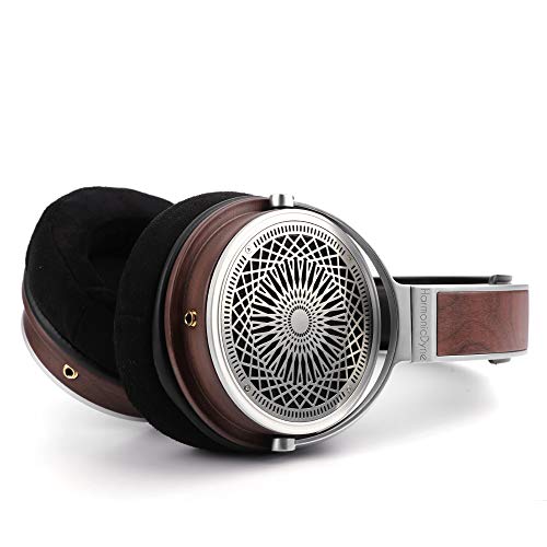 HarmonicDyne Zeus - Auriculares dinámicos de berilio de 50 mm, rendimiento de audio de alta definición con carcasa de nuez, almohadillas de terciopelo nano, cable OCC