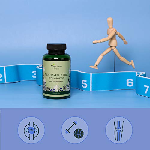 Harpagófito Plus Vegavero® | Con Extractos de Jengibre & Salix Alba | Antiinflamatorio & Analgésico Natural | Dolores Articulares | SIN ADITIVOS | 120 Cápsulas | Vegano