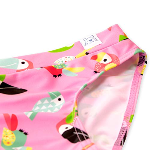 Harry Bear Bañador de Dos Piezas para niña Tucán Tropical Rosa 3-4 Años