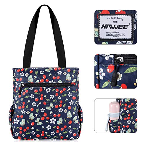 HAWEE Moda Mujer Bolsa de Hombro con Cremallera Ligera Bolso Totalizador Multicolor Bolso de Bandolera Grande Bolsa de Compras Impermeable Bolsa de Mano para Trabajo Yoga Playa Vida Diaria Escuela