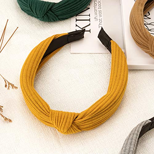 HBselect Diademas Pelo Nudo 10 Pcs,Suave Punto Turbantes Para Chica Mujer Multicolor Accesorio Pelo (set de 6 colores amarillo rosa, gris,verde rojo etc.)