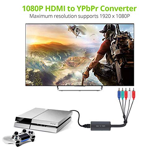 HDMI a Componentes Video 1080p Convertidor HDMI a Ypbpr Adaptador HDMI a 5RCA RGB YPbPr con Cable de Componentes Video Para PS3 PS4 DVD 360 HDTV Monitor Proyector