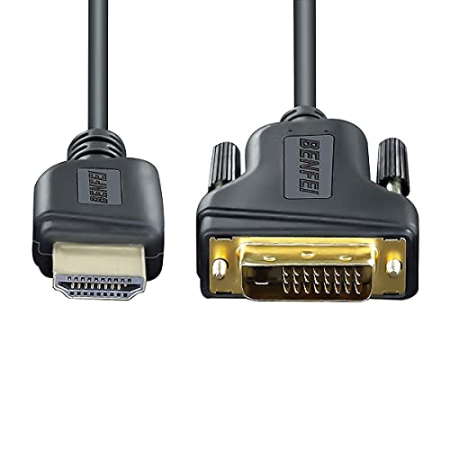 HDMI a DVI, BENFEI 0,9M HDMI a DVI Cable bidireccional DVI-D 24 + 1 Macho a HDMI Macho Cable Adaptador de Alta Velocidad Soporte 1080P Full HD Compatible para Raspberry Pi, Roku, Xbox One, PS4 PS3