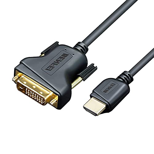 HDMI a DVI, BENFEI 0,9M HDMI a DVI Cable bidireccional DVI-D 24 + 1 Macho a HDMI Macho Cable Adaptador de Alta Velocidad Soporte 1080P Full HD Compatible para Raspberry Pi, Roku, Xbox One, PS4 PS3