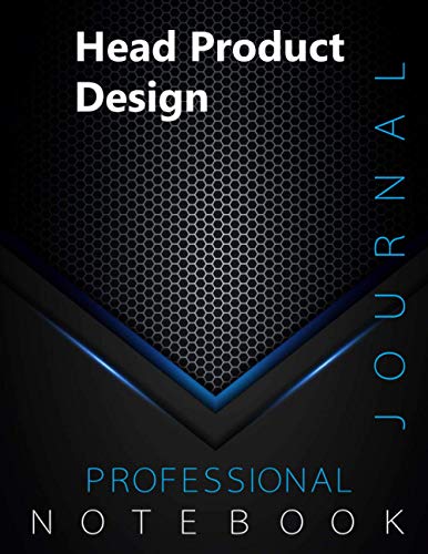 Head Product Design Notebook, Professional Journal, Office Writing Notebook, Daily Notes & Action Items Notebook, 140 pages, 8.5” x 11”, Glossy cover, Black Hex