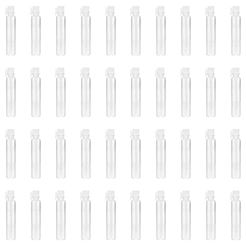 HEALLILY 50 Unidades de Botellas de Muestra de Perfume de Vidrio Mini Frascos de Muestra de Perfume Recargables Envases para Aceites Esenciales de Aromaterapia Líquido 2Ml
