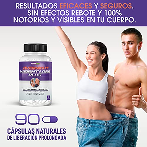 Healthy Fusion OVERNIGHT WEIGHT LOSS, Único Potente Adelgazante Quemagrasas Noche Mientras Duermes Estimula Metabolismo Consigue un Sueño Reparador Acción Drenante Depurativa 90 Cápsulas