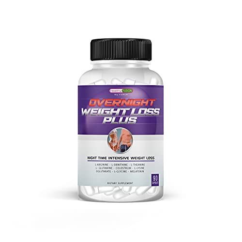 Healthy Fusion OVERNIGHT WEIGHT LOSS, Único Potente Adelgazante Quemagrasas Noche Mientras Duermes Estimula Metabolismo Consigue un Sueño Reparador Acción Drenante Depurativa 90 Cápsulas