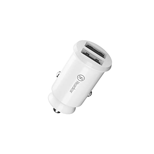 Heardear Cargador de Coche Mini 24W 4.8A Dual USB Car Charger,Adaptador de Coche Flush Fit,para iPhone,iPad Pro,Samsung Galaxy,Nota,LG,Pixel,HTC y más (Blanco)