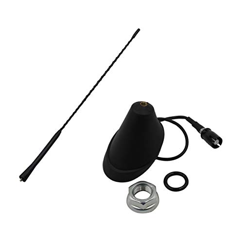 Heart Horse Car Whip Antena de Radio aérea y Base de Antena de Techo para J-e-TTA Beetle Cabrio Golf Corrado Corrado Polo MK4 B5 Scirocco （9"）