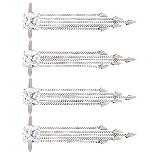 Hebilla de cadena con borlas para zapatos, antiarrugas y antidesgaste, resistente, 4 piezas, hebilla de circonita con flores para zapatos, manualidades duraderas para manualidades para la