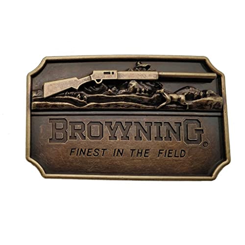 Hebilla de cinturón Browning 3d Finest in the Field Rifle Brass Color Belt Buckle