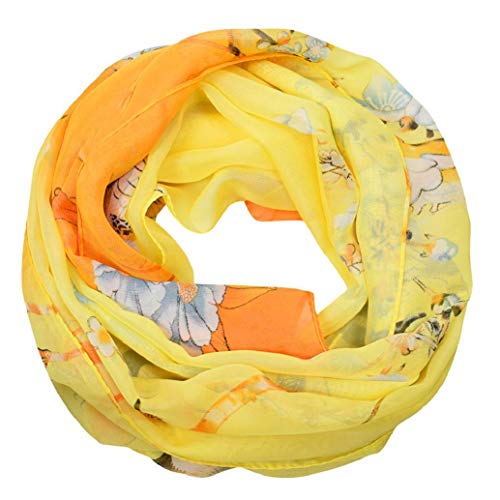 heekpek Bufanda Mujer Seda Pañuelo Bufanda Cuello de Gasa Elegante Suave Chal Colores Estampado Bufanda para Mujer