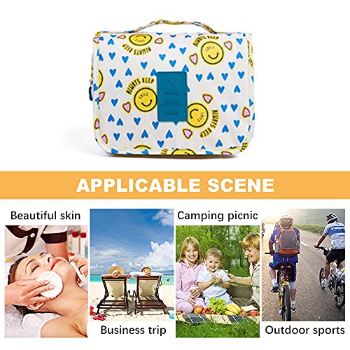Heiqlay Neceser Viaje Hombre y Mujer Bolso de tocador Mujer Bolso tocador con Gancho para Hombres y Mujeres Artículos de Viaje al Aire Libre, Amarillo, 17x26x9cm
