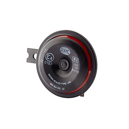 HELLA 3AL 922 000-951 Bocina - S90 - 12V - 113dB (A) - Rango de frecuencia: 350Hz - sonido grave - Color de carcasa: rojo/negro - Conexión de enchufe plano