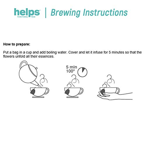 HELPS INFUSIONES - Infusión Relajante Con Melisa, Pasiflora Y Stevia. Te Relax Que Combate La Ansiedad Para Descansar Mejor. Helps Relax. Caja De 16 Bolsitas.