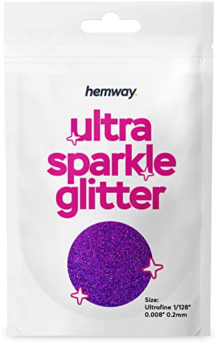 Hemway ultra brillo de la chispa - ultrafino 1/128" 0.008" 0.2mm - púrpura holográfico - cosmético seguro, comidas de limo, manualidades, bodas, Decoraciones - Muestra 10g
