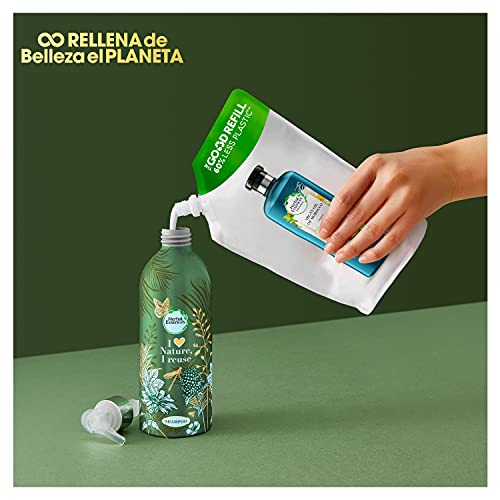 Herbal Essences Champú Botella Ecológica de Aluminio Rellenable Con Aceite De Argán De Marruecos Repara , 430 ml