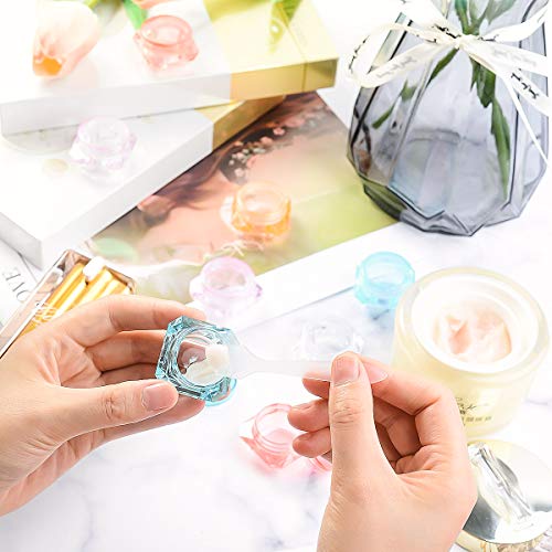 Herefun 64 Piezas Contenedor de Cosmética, Envase Cosmético Vacío, 8 Colores Botes Cosmetica Vacios, Transparente Puede Pequeño Botes Cosméticos, Juego de Tarros de Viaje con Tapa