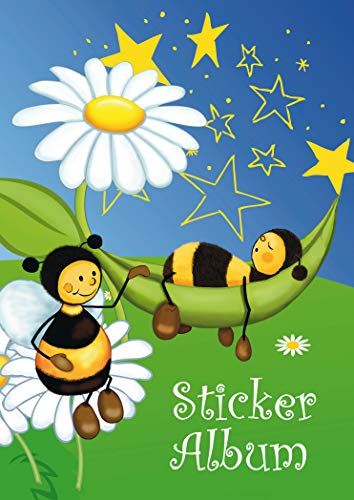 HERMA 15420 - Álbum de Pegatinas DIN A5, en Blanco, con diseño de Prado de Abejas (16 páginas, Papel Especial Revestido), para coleccionar, 1 Unidad, para niños