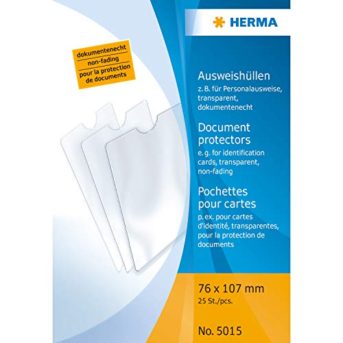 HERMA 259 Color blanco funda para tarjeta identificativa, color transparente 76 x 107 mm