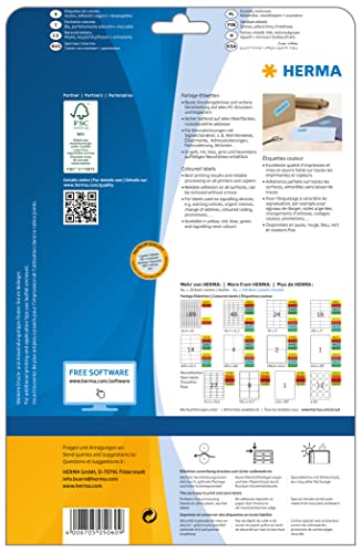 Herma 5060 - Pack de 280 etiquetas, 105 x 42.3 mm, color azul