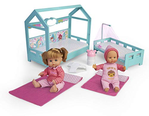 Hermanitas a la cama, muñecas bebé con cama para dormir
