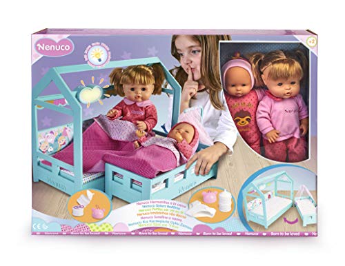 Hermanitas a la cama, muñecas bebé con cama para dormir