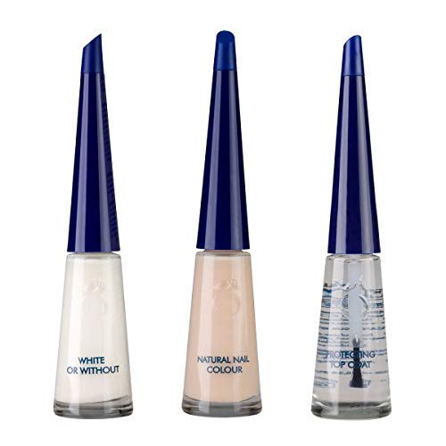 Herome - Set de Manicura Francesa Salmón, 3 x 10 ml | Kit Esmalte Manicura Francesa con Base Rosa Suave, Fórmula Fortalecedora Máxima Protección ante Desgarro