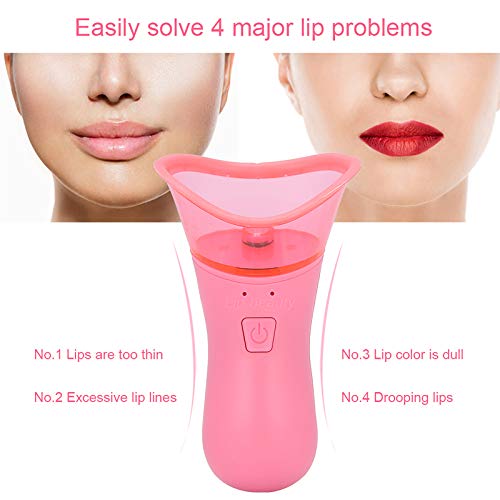 Herramienta de agrandamiento de Labios Máquina de Aumento de Labios Reforzador de Labios eléctrico Efectivo para Uso de Maquillaje para Labios Finos para Uso en salón de Belleza(Pink)