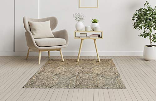 HERSIG - Alfombra Fibra Natural | Alfombra Cuadrada de Seagrass - 90 x 120 cm