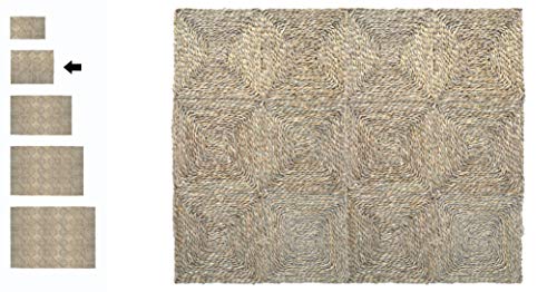 HERSIG - Alfombra Fibra Natural | Alfombra Cuadrada de Seagrass - 90 x 120 cm