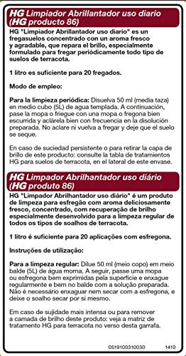 HG Limpiador Abrillantador uso diario – Restaura el brillo – Limpiador fregasuelos - Con un fresco aroma