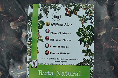 Hibisco para Infusión Pétalos Enteros 1000 gr - Flor de Jamaica Natural 100 %