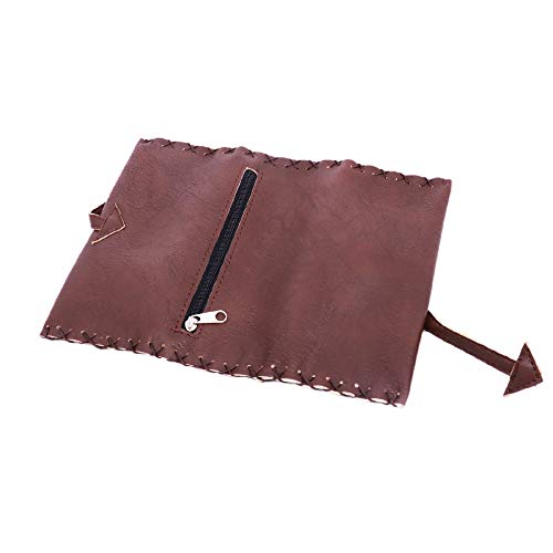 HIBRON Tabaquera Pitillera Funda Bolso para Tabaco de Liar Cuero Estuche Cartera para Tabaco de Liar, 58110 Marrón
