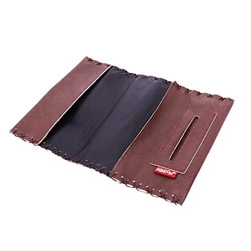HIBRON Tabaquera Pitillera Funda Bolso para Tabaco de Liar Cuero Estuche Cartera para Tabaco de Liar, 58110 Marrón