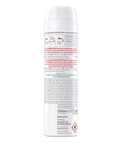 Hidrofugal - Desodorante en spray de doble protección (6 x 150 ml), antitranspirante contra el estrés y el calor, desodorante con aroma revitalizante y protección antibacteriana