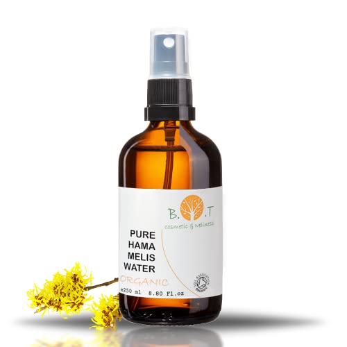 Hidrolato Agua Floral Puro de Hamamelis Olmo Escocés Ecológico Hidrosol ORGÁNICO Hidratante (250 ml) agua micelar, limpiador facial, piel grasa Witch hazel, rostro, spray corporal, cabello, ambiente