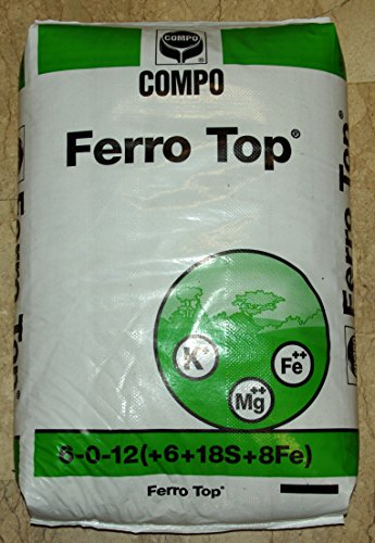 Hierro Top® Abono para céspedes y plantas acidofile de efecto rinverdente, antimuschio saco de 25 kilogramos