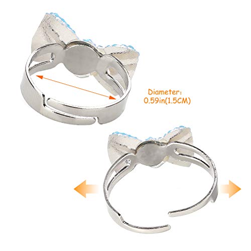Hifot Anillos niñas 24 Piezas, Ajustables Princesa Joyas Anillos de Dedo con Caja en Forma de corazón, fingir Jugar y Vestir Anillos para niñas pequeñas