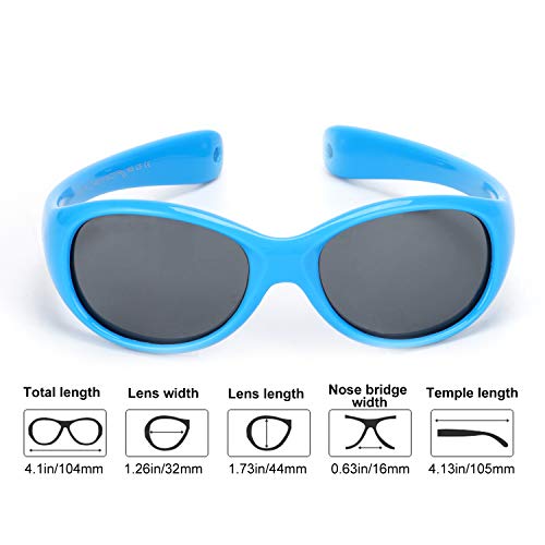 Hifot Gafas de Sol para bebés niño Niña, protección UV polarizadas niños Gafas de Sol templos No Plegable - De 6 Meses a 2 años