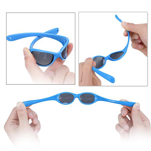 Hifot Gafas de Sol para bebés niño Niña, protección UV polarizadas niños Gafas de Sol templos No Plegable - De 6 Meses a 2 años