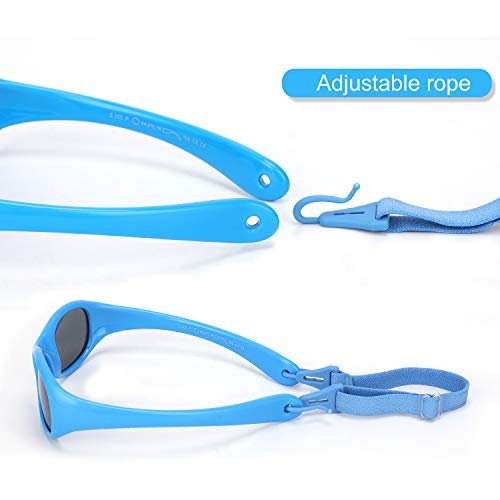 Hifot Gafas de Sol para bebés niño Niña, protección UV polarizadas niños Gafas de Sol templos No Plegable - De 6 Meses a 2 años