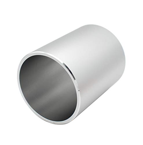Hillento aleación de aluminio moderna portalápices redondo de metal y organizador de maquillaje para el hogar escuela de la oficina, plata