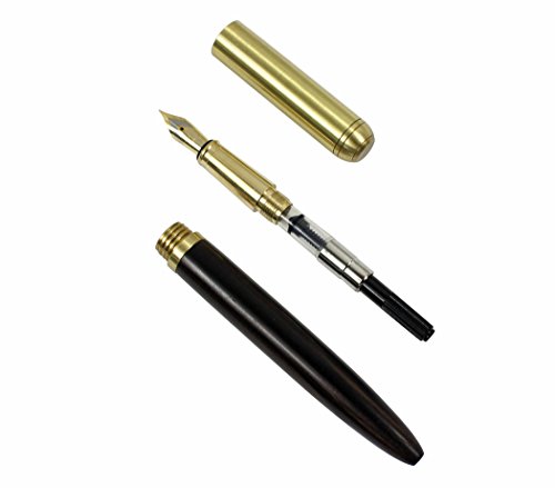 Hillento pluma de madera de alto grado de papelería de madera suministros de oficina de negocios pluma de madera artesanal 0,7 mm, madera negra