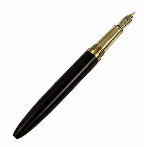 Hillento pluma de madera de alto grado de papelería de madera suministros de oficina de negocios pluma de madera artesanal 0,7 mm, madera negra