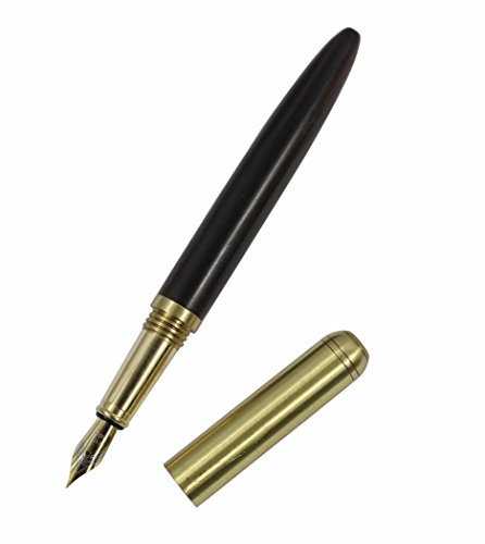 Hillento pluma de madera de alto grado de papelería de madera suministros de oficina de negocios pluma de madera artesanal 0,7 mm, madera negra